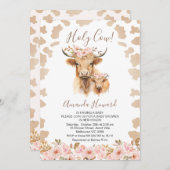 Invitation Boho Floral Highland Saint-Vache Baby shower (Devant / Derrière)
