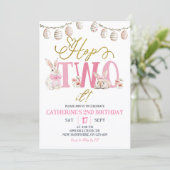 Invitation Boho Floral Hop Two It Birthday (Debout devant)