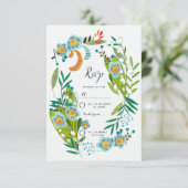 Invitation Boho Floral Lily de Vallée Mariage (Debout devant)
