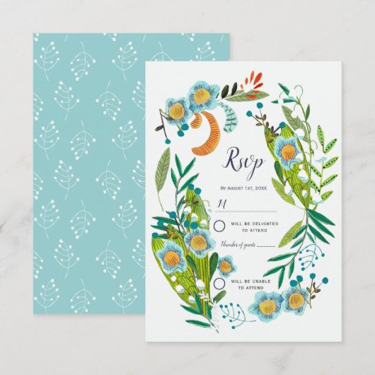Invitation Boho Floral Lily de Vallée Mariage (Devant / Derrière)