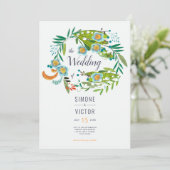 Invitation Boho Floral Lily de Vallée Mariage (Debout devant)