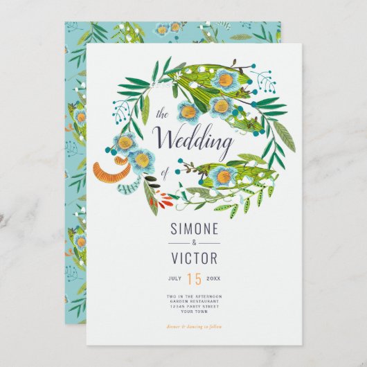 Invitation Boho Floral Lily de Vallée Mariage (Devant / Derrière)