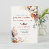 Invitation Boho Floral mariage (Debout devant)