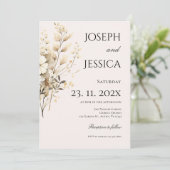 Invitation Boho Floral Mariage (Debout devant)