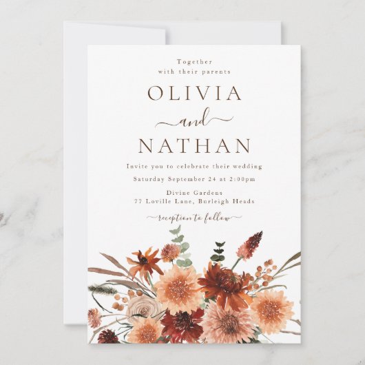 Invitation Boho Floral Mariage (Devant)