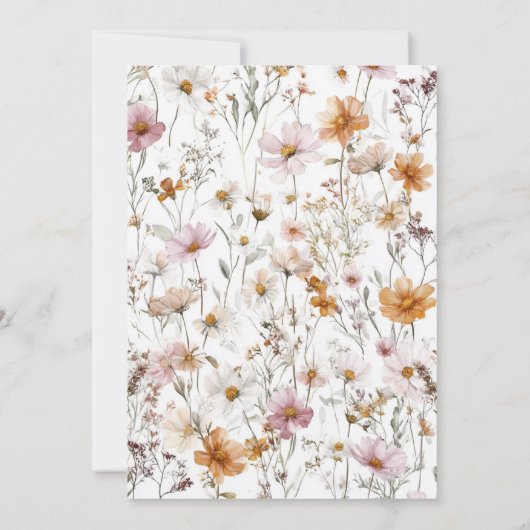 Invitation Boho Floral Mariage de automne (Dos)