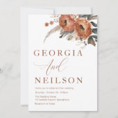 Invitation Boho Floral Mariage de automne (Devant)