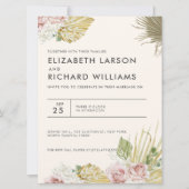 Invitation Boho Floral Mariage de automne d'automne (Devant)