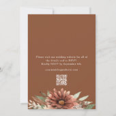 Invitation Boho Floral Mariage de automne QR Code RSVP (Dos)