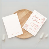 Invitation Boho Floral Mariage en terre cuite
