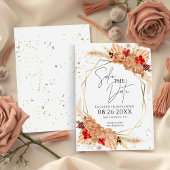 Invitation Boho Floral | Mariage en terre cuite Enregistrer l