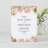 Invitation Boho Floral Mariage frontière (Debout devant)