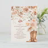 Invitation Boho Floral Mariage occidental (Debout devant)