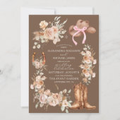 Invitation Boho Floral Mariage occidental (Devant)
