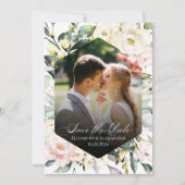 Invitation Boho Floral Mariage Photo QR code Enregistrer les  (Devant)