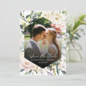 Invitation Boho Floral Mariage Photo QR code Enregistrer les  (Debout devant)