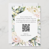 Invitation Boho Floral Mariage Photo QR code Enregistrer les  (Dos)