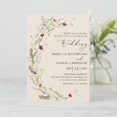 Invitation Boho Floral Mariage Wreath (Debout devant)