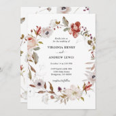 Invitation Boho Floral Mariage Wreath (Devant / Derrière)