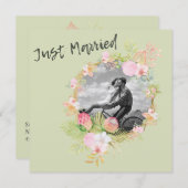 Invitation Boho Floral Meilleur Mariage de corail rose (Devant / Derrière)