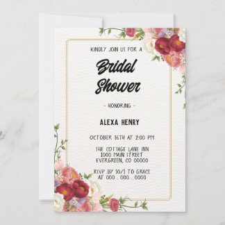 Invitation Boho floral moderne