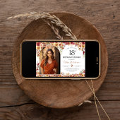 Invitation Boho Floral moderne 18e anniversaire Dîner photo