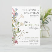 Invitation Boho floral moderne | MARIAGE FLEUR SAUVAGE (Debout devant)
