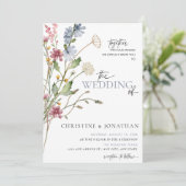 Invitation Boho floral moderne | MARIAGE FLEUR SAUVAGE (Debout devant)