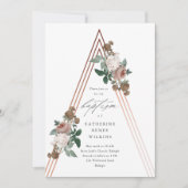 Invitation Boho Floral Moderne Religieux Baptême & Christenin (Devant)