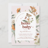 Invitation Boho Floral Mushroom Botanique | BABY SHOWER (Devant)