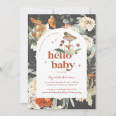 Invitation Boho Floral Mushroom Botanique | BABY SHOWER (Devant)