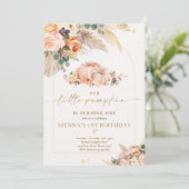 Invitation Boho Floral Notre Petit Citrouille 1er anniversair (Debout devant)