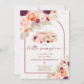 Invitation Boho Floral Notre Petit Citrouille 1er anniversair (Devant)