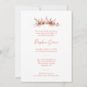 Invitation Boho Floral One Word Pink First Birthday (Dos)