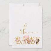 Invitation Boho Floral or Word Teddy Bear Baby shower (Dos)