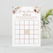 Invitation Boho Floral Pampas Baby shower en herbe Jeux (Debout devant)