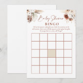 Invitation Boho Floral Pampas Baby shower en herbe Jeux (Devant / Derrière)