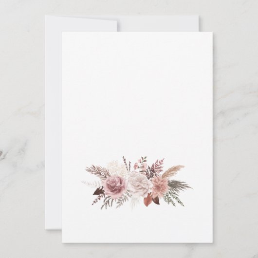 Invitation Boho Floral Pampas Grass Bébé Brunch Douche (Dos)