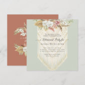 Invitation BOHO Floral Pampas Grass Macrame Retraite (Devant / Derrière)