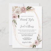Invitation Boho Floral Pampas Grass Mariage (Devant)