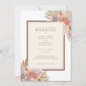 Invitation Boho Floral Pampas Grass Mariage (Devant)