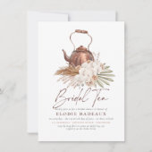 Invitation Boho Floral Pampas Grass Moderne Fête des mariées (Devant)