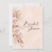 Invitation Boho Floral Pampas Grass nuptiale de douche Invita (Dos)