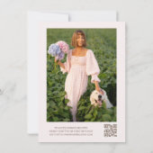 Invitation Boho Floral Pearls Prosecco QR Code Fête des marié (Dos)