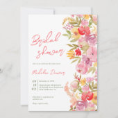 Invitation Boho floral peint à la main Aquarelle nuptiale (Devant)