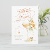 Invitation Boho Floral Petals et Prosecco Fête des mariées (Debout devant)