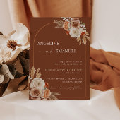 Invitation Boho Floral Photo Wedding Inviter Pampas Grass