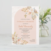 Invitation Boho Floral première communion Espagnol (Debout devant)