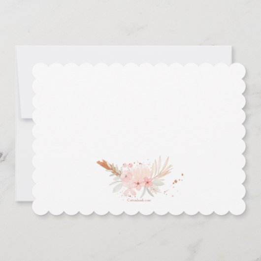 Invitation Boho Floral Première sainte communion (Dos)