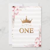 Invitation Boho Floral Princess Crown 1er anniversaire Invita (Dos)